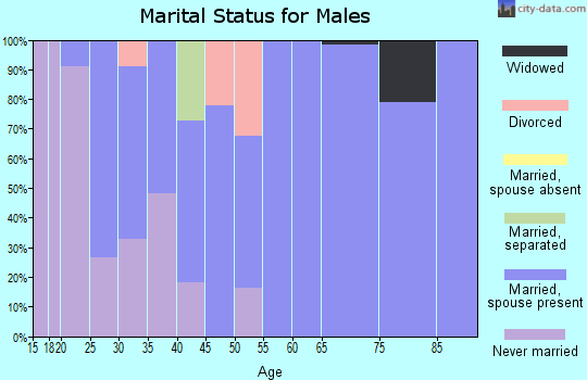 Zip code 52065 marital status for males
