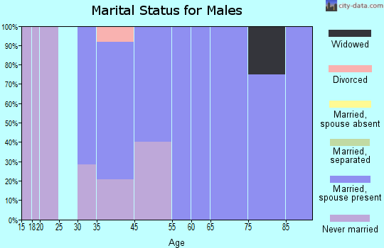 Zip code 52075 marital status for males