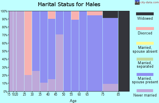 Zip code 52133 marital status for males