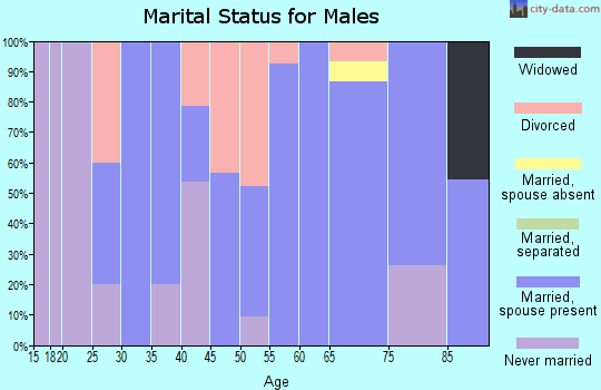 Zip code 52135 marital status for males