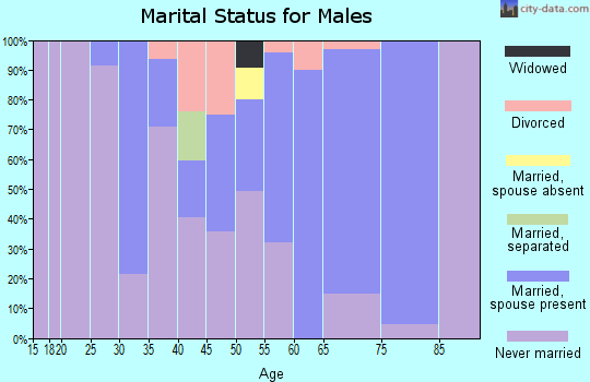 Zip code 52147 marital status for males