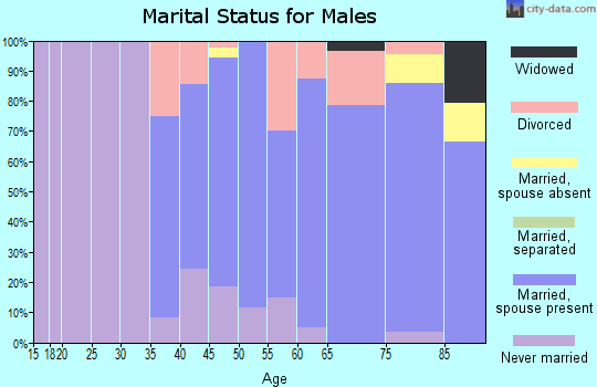 Zip code 52151 marital status for males