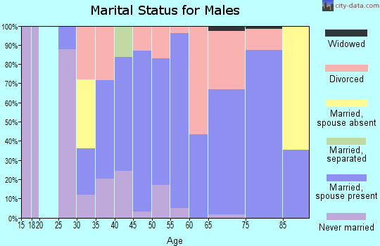 Zip code 52157 marital status for males