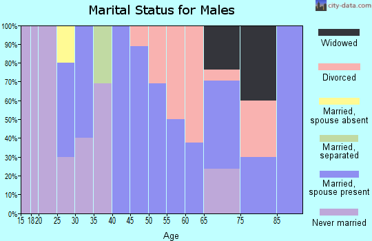 Zip code 52158 marital status for males
