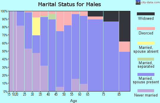 Zip code 52159 marital status for males