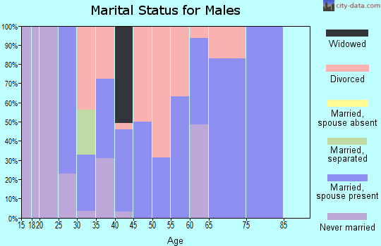 Zip code 52160 marital status for males