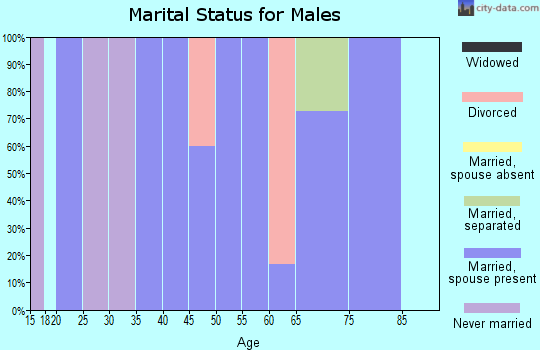 Zip code 52164 marital status for males