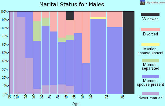 Zip code 52214 marital status for males