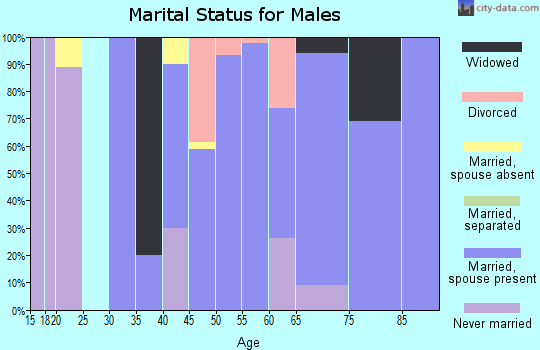 Zip code 52215 marital status for males