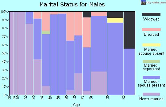 Zip code 52218 marital status for males