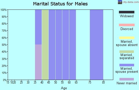 Zip code 52220 marital status for males