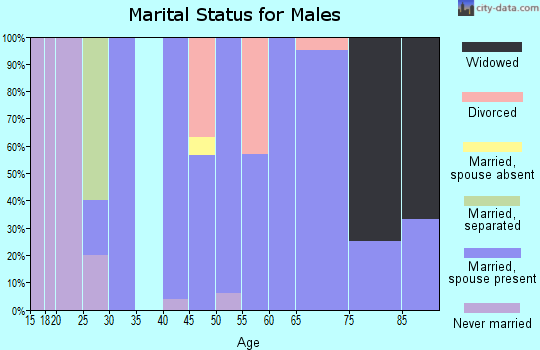 Zip code 52305 marital status for males