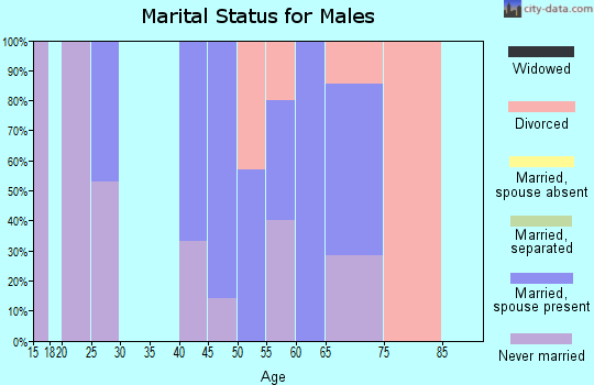 Zip code 52308 marital status for males