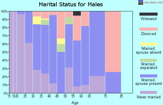 Zip code 52317 marital status for males