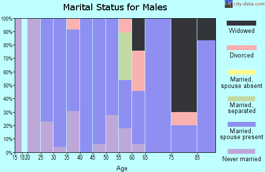 Zip code 52321 marital status for males