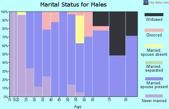 Zip code 52324 marital status for males