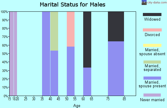 Zip code 52334 marital status for males