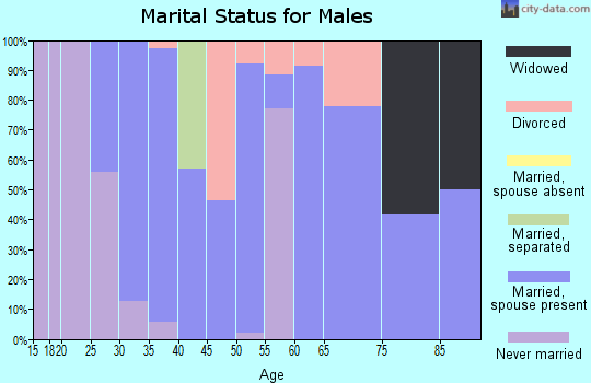 Zip code 52337 marital status for males