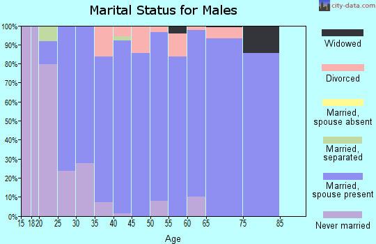 Zip code 52338 marital status for males