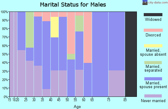 Zip code 52340 marital status for males