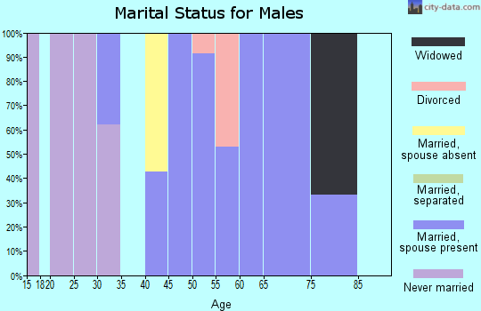 Zip code 52341 marital status for males