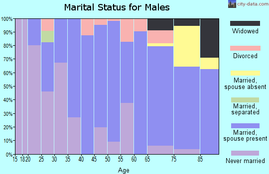 Zip code 52342 marital status for males