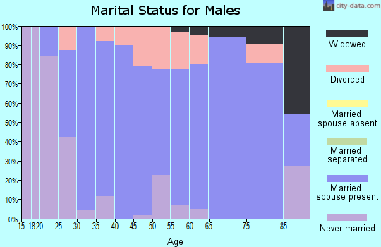 Zip code 52347 marital status for males
