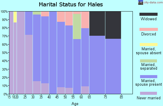 Zip code 52351 marital status for males