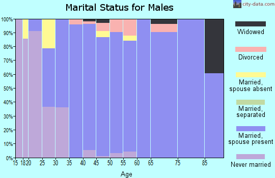 Zip code 52411 marital status for males