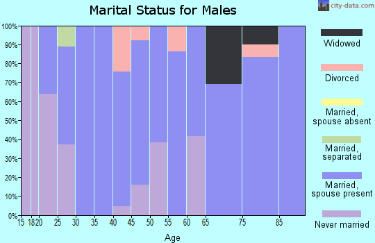 Zip code 52530 marital status for males