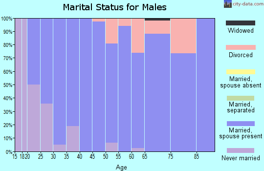 Zip code 52536 marital status for males