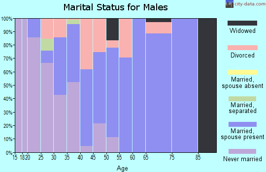 Zip code 52540 marital status for males