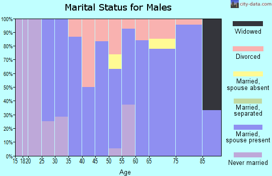 Zip code 52549 marital status for males