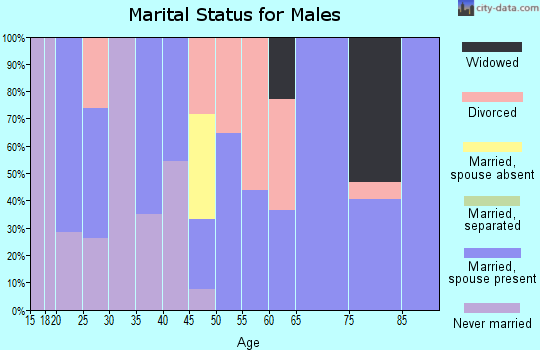 Zip code 52550 marital status for males
