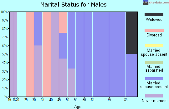 Zip code 52551 marital status for males