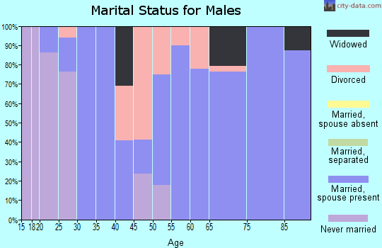 Zip code 52570 marital status for males