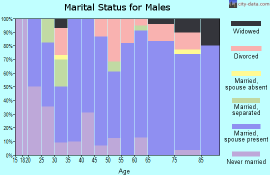 Zip code 52571 marital status for males