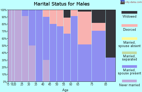 Zip code 52574 marital status for males