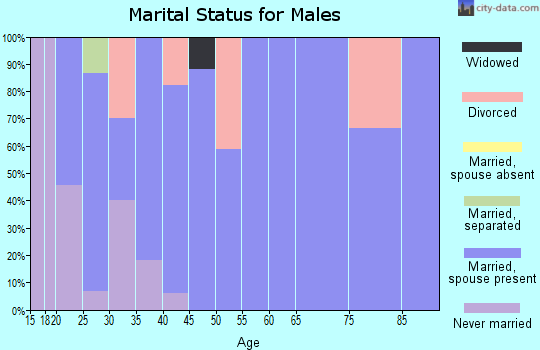 Zip code 52584 marital status for males