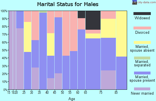 Zip code 52590 marital status for males