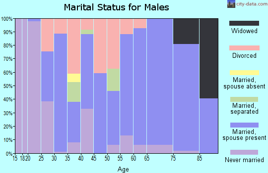 Zip code 52591 marital status for males