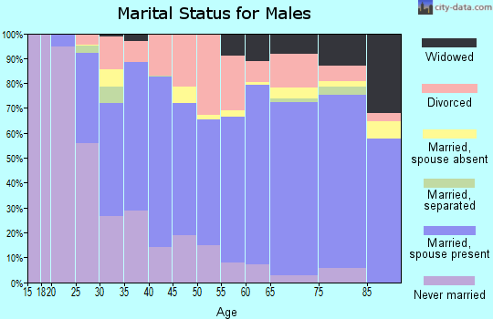 Zip code 52601 marital status for males