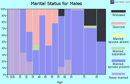 Zip code 52620 marital status for males