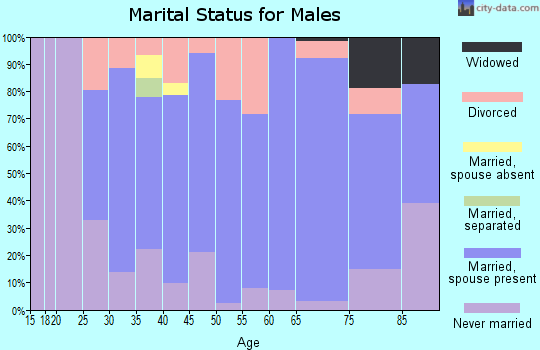 Zip code 52625 marital status for males