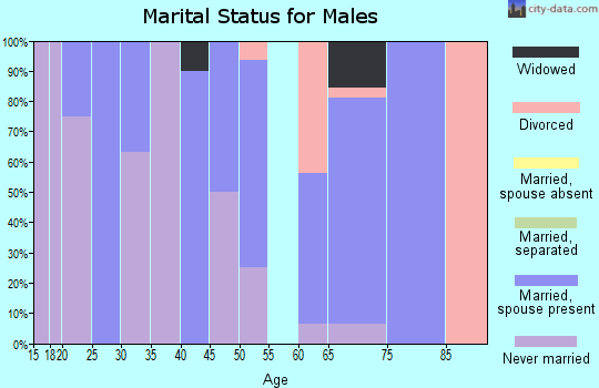 Zip code 52630 marital status for males