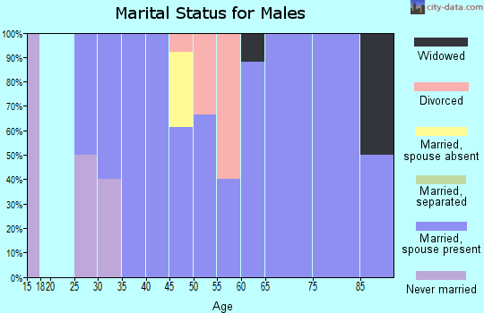 Zip code 52644 marital status for males