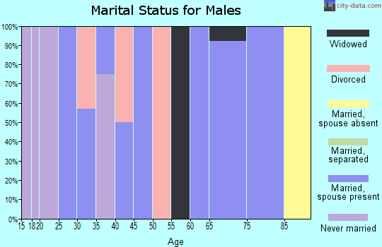 Zip code 52646 marital status for males