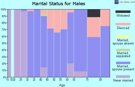 Zip code 52651 marital status for males