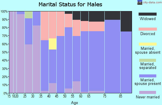 Zip code 52655 marital status for males