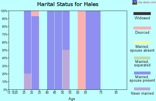 Zip code 52701 marital status for males